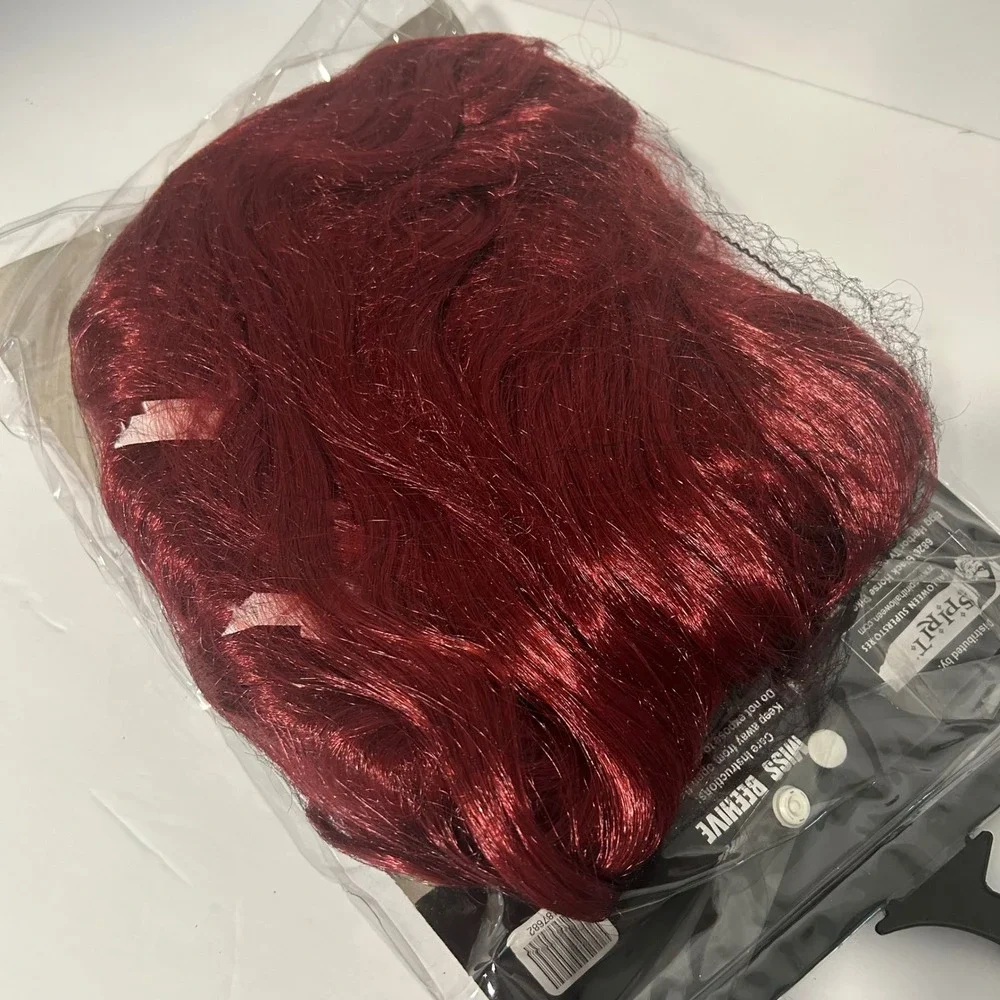 NEW Spirit Halloween Miss Beehive Wig Women OS Red 60s Retro Auburn Costume Bows